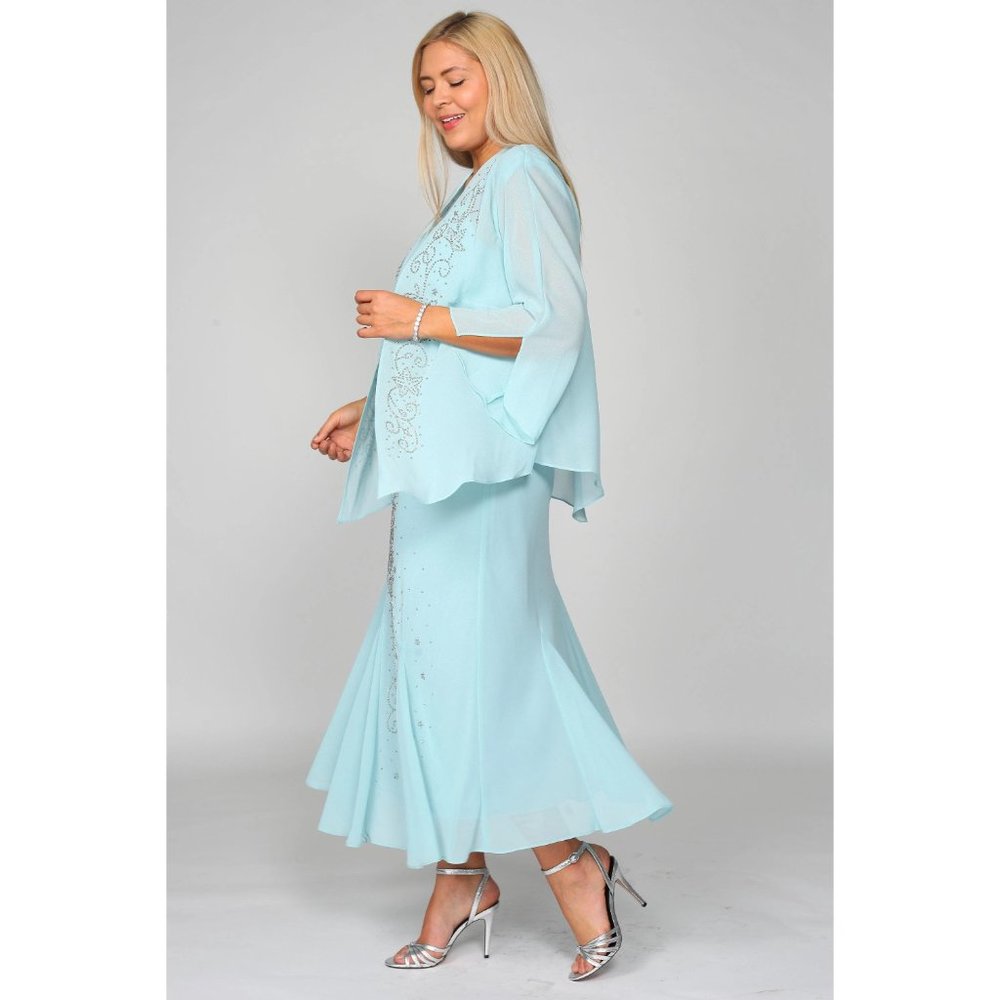 Slate Plus Size Long Mother of the Bride Dress 358260